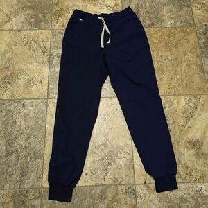 Figs XS Navy Jogger Scrub Pants with Drawstring Texhnical  Collection